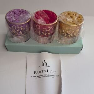 🆕 PARTYLITE®️ Global Fusion Votive Holder Trio